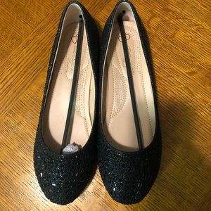 *New* Black Flats with Bead Detail